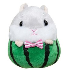 AngelGift Cuddly Hamster 부드러운 봉제 동물 쿠션 장난감 인형 4인치/10cm 마우스 플러시 아이들을 위한 최고의 생일 선물 어린이 아기 장난감(카키) 1, 수박, 1개