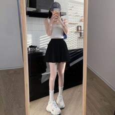 【Uni】冰絲百褶運動短裙女夏爆款芭蕾風舞蹈顯瘦防走光百搭鬆緊腰半身裙