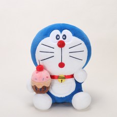 澳捷爾 哆啦A夢 甜品系列 毛絨玩偶 公仔 叮噹貓 卡通玩具 生日禮物 迷你, 1個, 哆啦A夢甜品系列-蛋糕款,20cm（9號）