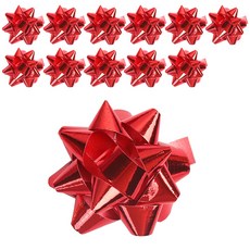 드림팩토리 선물포장 데코레이션 별꽃 컬러 꽃별(대), 12개, 레드