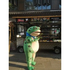 개구리탈 쇼츠 틱톡 인형탈 축제 개구리옷, 녹색 배터리박스형 176-185 팬2개, 1개