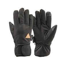 【體溫魔術師】三角皮標防風觸控手套 男女款 保暖加厚 防風防滑 靈敏觸控 冬季通勤必備, 黑, 1套