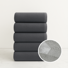포근썸 초극세사 부드러운 150g 먼지없는 수건, 차콜 그레이, 5개