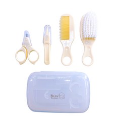 桃園小太陽 KUKU 酷咕鴨 嬰兒髮梳剪刀組 刷子 梳子 鼻夾 指甲剪 髮梳, 黃, 1個
