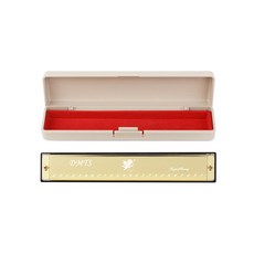 온비유 클래식 트레몰로 24홀 C키 하모니카, 골드, 1개