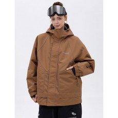SNOWVERB 2025新款滑雪服女款3L壓膠男滑雪衣專業防水夾棉加厚保暖雙板單板機能, 棕色,XL（85-95kg）, 1個