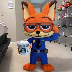 주토피아 키덜트 대형나노블록 조립 고난이도 닉 주디 초대형 미니블럭, 4. 50cm 닉 폭스