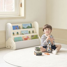 베네베네 팜트리 유아 아기 전면 책장 수납 정리대, 3단, 화이트