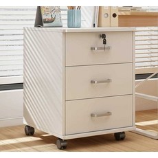 바퀴 달린 캐비넷 원목 보관함 책상 잠금 열쇠 서랍장 사무실 이동형 수납장 1. 웜화이트 컬러 40x34x59cm, 2. 오크 컬러 40x34x59cm