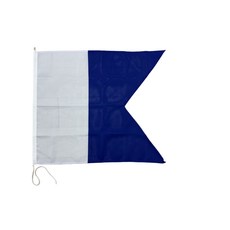 국제 신호기 A 75x90cm 코드 기 A 보트 기 Code flag 직물 폴리에스터, 1개, WHITE+BLUE