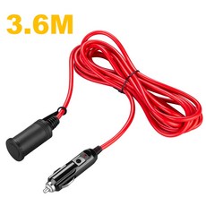 Extractme 12V 24V 15A 자동차 시가 라이터 연장 코드 3.6M 16AWG 분배기 충전기 케이블 소켓 플러그, 01 3.6M, 01 3.6M, 01 3.6M