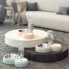 안정적인 반자동 펫 반려동물 애완동물 2구 미끄럼방지 급체방지 논슬립 71421pc 1(pc), 파랑