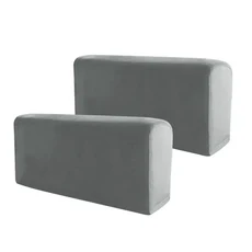 소파 의자 팔걸이 커버 AntiSlip 가구 보호대 폭스 얼룩 방지 안락 2pcs, 07 Black