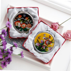 나전기법거울 꽃과 나비문 나전 손거울 콤팩트(5 types), 5 노랑붓꽃