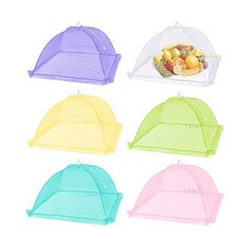 Lauon 엑스트라 라지 푸드 커버 점보 3개(101.6 x 59.9cm(40 x 23.7인치)) 화이트 메시 플레이트 서빙 텐트 팝업 우산 스크린 텐트 야외 캠핑 피, 6가지 색상