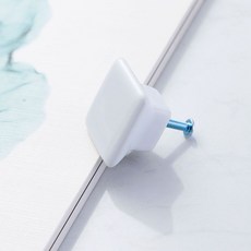 兒童房把手 卡通小熊仙人掌陶瓷拉手 單孔櫥櫃門把手 可愛復古彩色拉手, 白色四方拉手, 1個