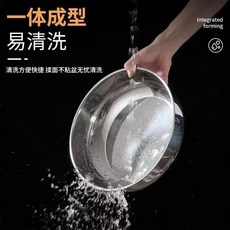 加厚316不鏽鋼和麪盆 廚房家用洗菜打蛋湯鍋盆, 1個, 清倉 32CM 大號加深 大容量銀光盆
