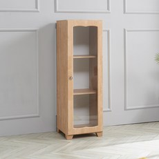 라온스 400 틈새수납장 거실틈새장 유리문장식장, 네츄럴
