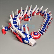 3D 프린팅 마블 어벤져스 관절 드래곤 피규어 아이언맨 디자인 가동형 컬렉션 장난감, 25cm, 미국 팀