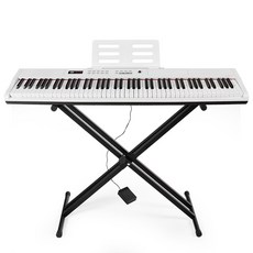 디에스뮤직 해머건반 88건반 전자 디지털 피아노 DS-88026 + 스탠드 + 서스테인 페달 세트, 화이트, 1개