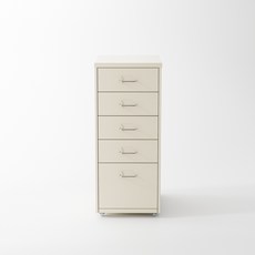 비유가구 Helmers 5개 실버 손잡이 큰 서랍장 수납, 5단, 베이지