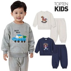 탑텐키즈 (공용) 유아 차윤아트 플리스 셋업 MKF4IP3303 925824