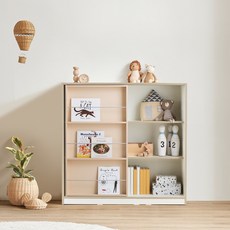 리바트 꼼므 키즈 1200 슬라이딩 책장, 그레이