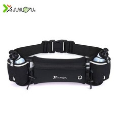 運動水壺腰包 防水多功能手機跑步健身包, 黑色腰包帶水壺,1升以下, 1個