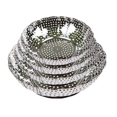 가오스 [국내생산] 430 스테인리스 스텐찜기 스텐레스 삼발이 바구니형, 1개, 소 23.5 x 13.5cm