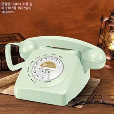 옛날전화기 빈티지 레트로 벽걸이 클래식 집 유선, 그린, 기본 색상