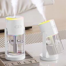 Ditwo 듀얼 스윙 별하늘 프로젝션 무드등 저소음 회전 미니 초음파 가습기, 화이트, S