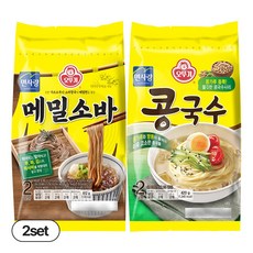 오뚜기 메밀소바(2인) 612g 2개+콩국수(2인) 420g 2개, 1세트, 1.032kg