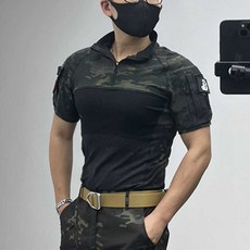 전술복 반팔 전투복 밀리터리 특전사 특수부대 군복 상의, A