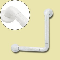 위아더 화장실 안전 보조 손잡이 90도 300x300mm 백색 장애인안전바