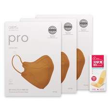 아에르 프로 브라운 대형 10매 x 3박스 방진마스크 컬러마스크+밴드골드플러스 지우개밴드 10매 멸균밴드, 브라운 대형 10매 x 3박스 +지우개밴드 10매, 1개