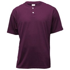 Soffe Men's 2-Btn Henley 50/50 Maroon 3XL