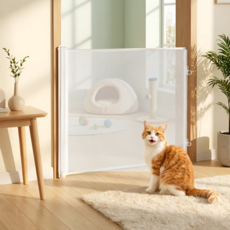 뷰티앤몬스터 프리미엄 슬라이딩 반려동물 안전문 대형, 1개, 화이트