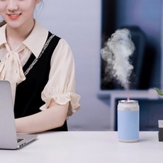 구름숲 차량용 충전 미니 초음파 가습기 사무용 탁사용, 유선, 스카이블루