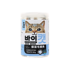 喵洽普 By Cat 純天然牛肝貓咪凍乾零食, 50g, 1個, 爆蛋毛鱗魚