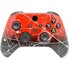 Xbox Series X/S 및 One과 호환되는 수제 맞춤형 컨트롤러 (미국 국기 디자인), Series X/S Red & Black W/Silve