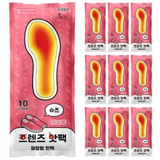 프렌즈 깔창 핫팩 여성용 신발 깔창형 발난로 발핫팩, 10개