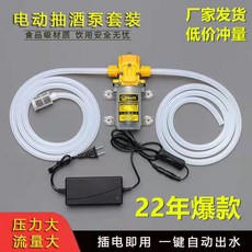 電動抽酒泵 自動吸酒器 打酒器 自吸泵 抽白酒 葡萄酒 黃酒 灌裝泵, 12v電源+酒泵+過濾+5米管, 1個