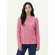 올리비아하슬러 코랄핑크 하슬러 골지라인 라운드티 OHCSTS901