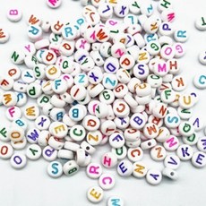 선택가능 알파벳 컬러 비즈 낱개 키링 4x7mm M50651 원형 이니셜, J원형 컬러 4x7mm