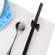 진현기획 심플 블랙 수저 받침대 1P 숟가락젓가락받침