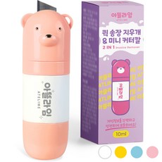 아뜰라임 택배 송장 개인정보 주소 리무버 지우개 스틱 커터칼 겸용 정보보안스탬프/롤러, 곰돌이핑크, 1개