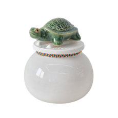 [친집선] 국내산 오방실 현관 소금단지 백자 무지 거북이 항아리, 1개