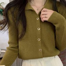 여성 니트 가디건 데일리 긴팔 베이직 아우터 봄가을 캐주얼 오피스룩 홈웨어