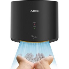 AIKE 에어 와이퍼 컴팩트 핸드 드라이어 110V 1400W 화이트2핀 플러그 포함 모델 AK2630S, Black
