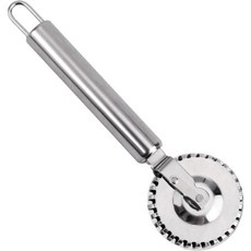 스테인리스 스틸 휠 플루티드 파스타 도우 크림퍼 라비올리 커터 (신선한 만두 절단 밀봉 및 크림핑 도구), 1Pcs